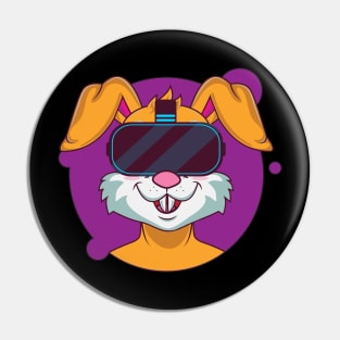 Bunny Wearing VR Headset Pin