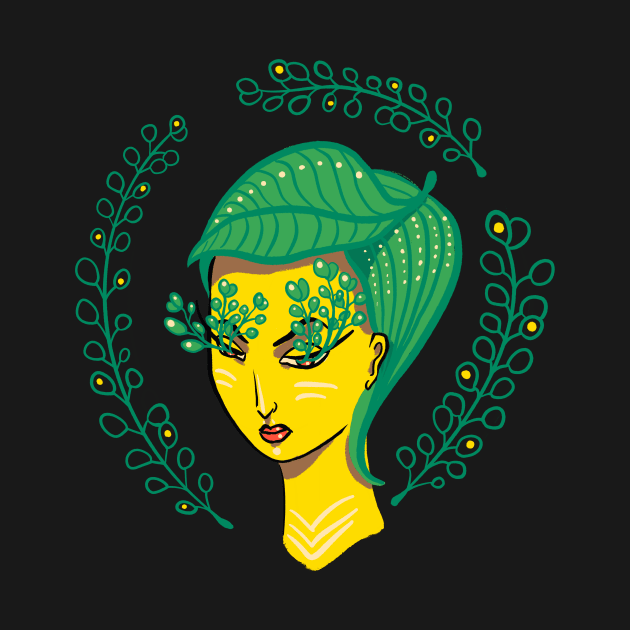 Hello Spring Green Witch Mother Nature by Boriana Giormova