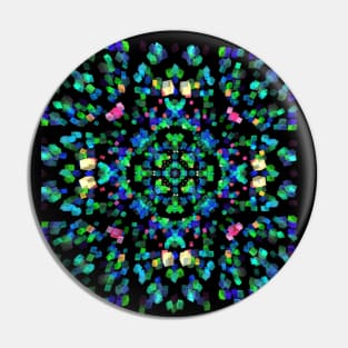 3D VR Rainbow Mandala Sticker #3 Pin