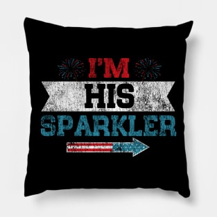 I'm His Sparkler His And Her 4th Of July Matching Couples Pillow