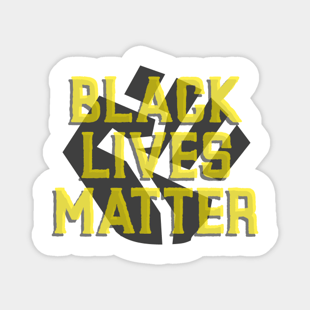 Black Lives Matter Clenched Fist Yellow Text Magnet by InkyArt