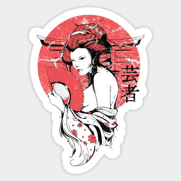 Japan Geisha Art Print For Women And Men Geisha Sticker Teepublic Uk