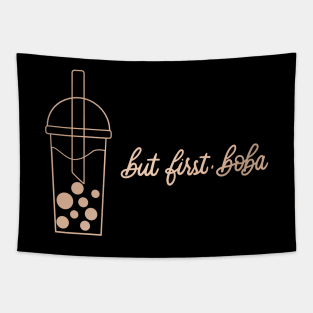But First, Boba in Rose Gold - Black Tapestry