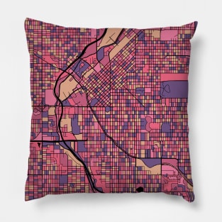 Denver Map Pattern in Purple & Pink Pillow