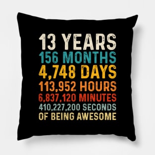 13 Years old of Being Awesome, 13th Birthday Gift Vintage Pillow