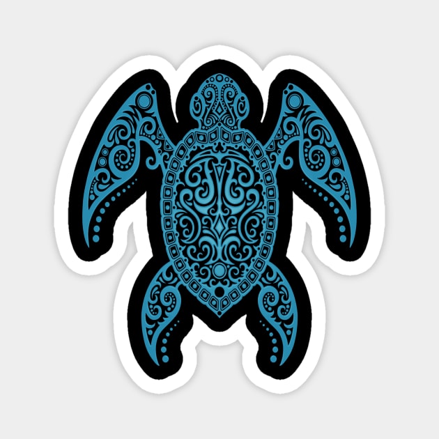 Intricate Blue Sea Turtle Magnet by jeffbartels