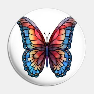 Stained Glass Colorful Butterfly #10 Pin