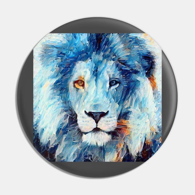 Blue lion painting Pin by Thepurplepig