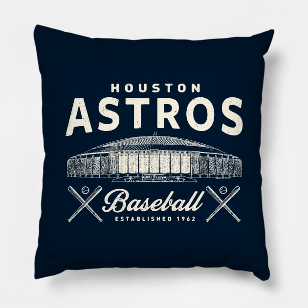 Vintage Houston Astros by Buck Tee Pillow by Buck Tee