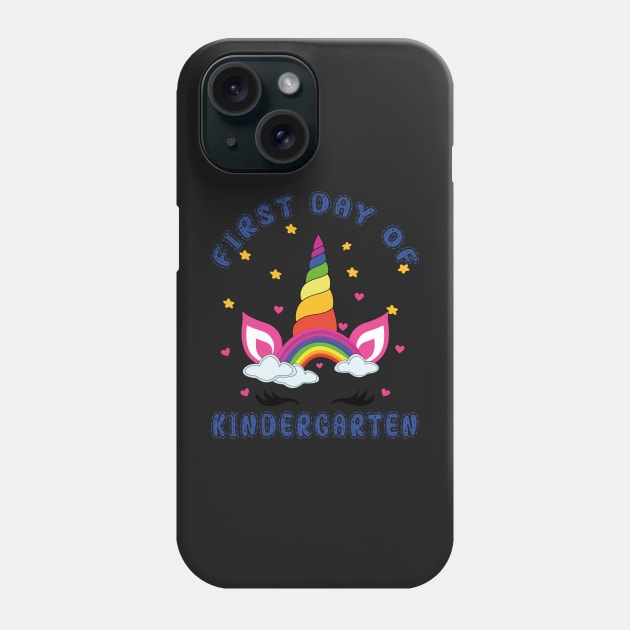 Bonny Unicorn and Rainbow | First Day of Kindergarten Phone Case by Estrytee