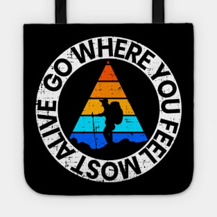 go where you feel most alive Tote