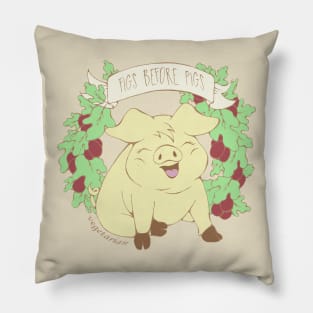 Figs Before Pigs - Vegetarian Vegan Kawaii Pig Pillow