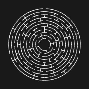 print on back Sponge stencil Labyrinth T-Shirt