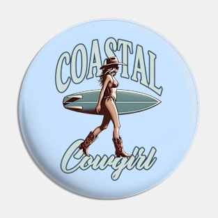 Coastal Cowgirl Surfer Pin