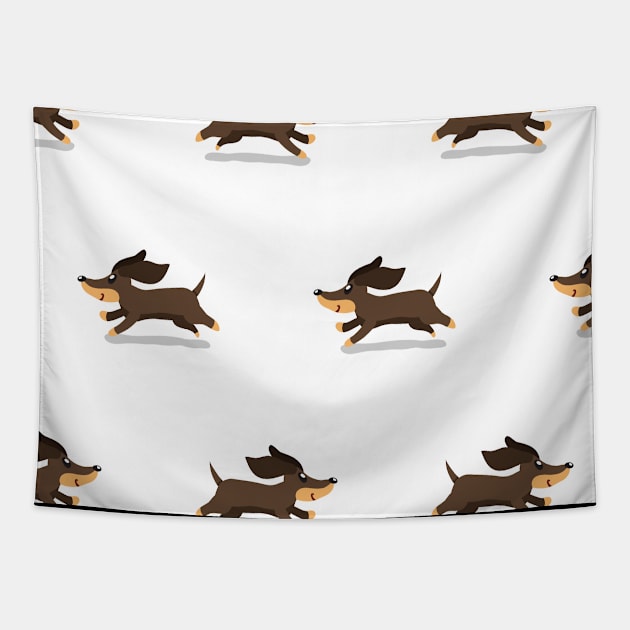 Cute Dachshund Mask Dachshund Dog Lover Face Tapestry by Lones Eiless