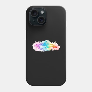 Pacific White Sided Dolphin rainbow watercolour Phone Case