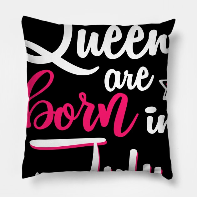 Women Queens Are Born In July Pillow by Manonee