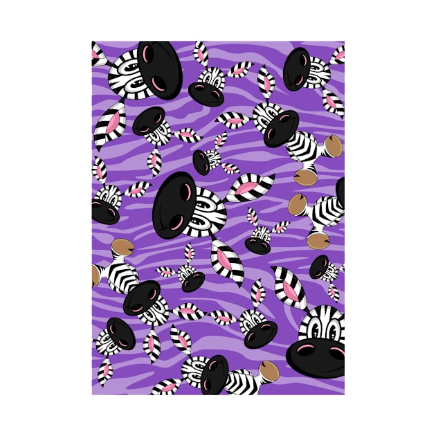 Cute Cartoon Zebra Pattern by markmurphycreative