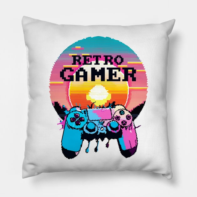 Retro Gamer Pillow by Worldengine