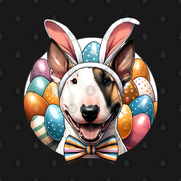 Miniature Bull Terrier's Easter Fun with Bunny Ears by ArtRUs