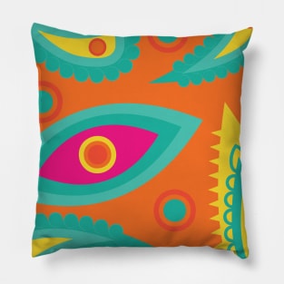 abstract seamless floral pattern exotic shapes Pillow