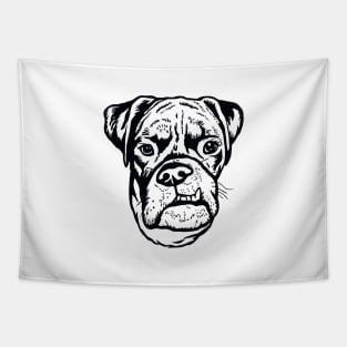 Cute Boxer Dog Face Tapestry