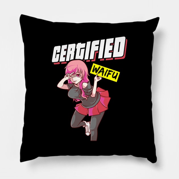 Certified Waifu Anime Girl Japanese Manga Senpai Pillow by theperfectpresents