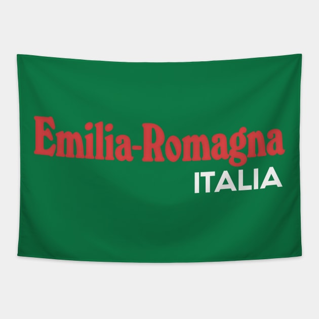 Emilia-Romagna Italia / Retro Italian Region Typography Design Tapestry by DankFutura