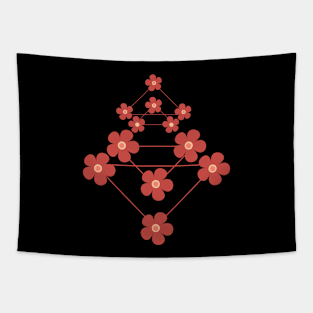 Floral triangle outline Tapestry