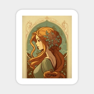 Rapunzel - Art Nouveau Magnet