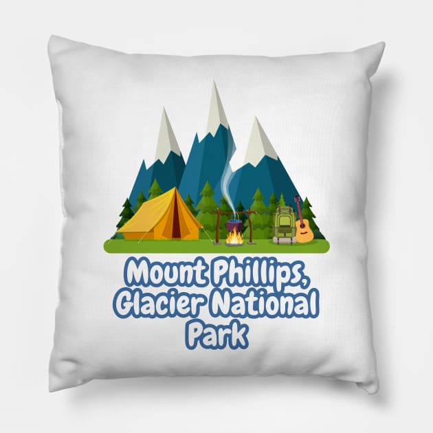 Mount Phillips, Glacier National Park Pillow by Canada Cities