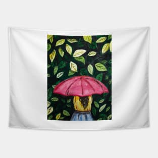 Girl with Umbrella Tapestry