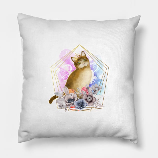 Cat Royalty Pillow by D E L I C A R T E