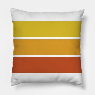 Three Classic Stripes - Yellow, Orange and Red Retro Sunset Pillow