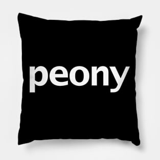 Peony White Text Typography Pillow