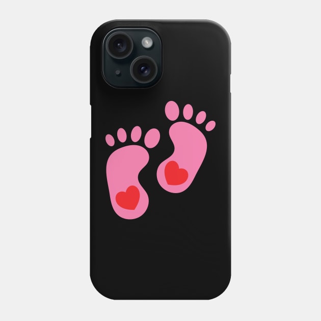 Pink Baby Feet Phone Case by DragonTees