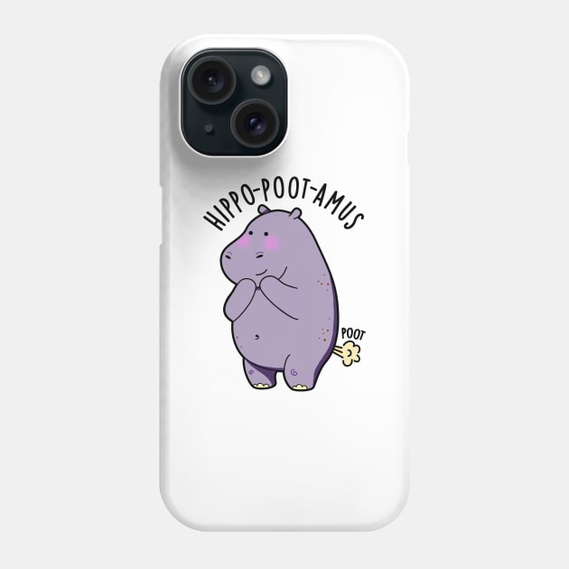 Hippo-poot-amus Funny Farting Hippo Pun Phone Case by punnybone