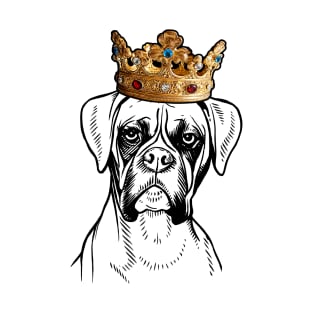 Boxer Dog King Queen Wearing Crown T-Shirt