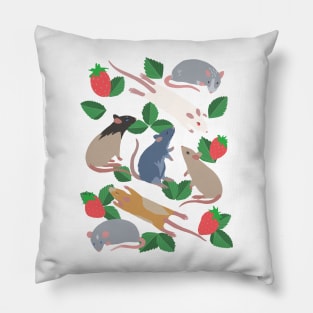 Strawberry Patch Rats Pillow