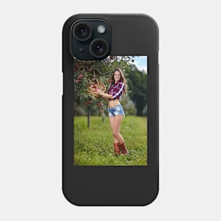 Beautiful woman picking apples Phone Case