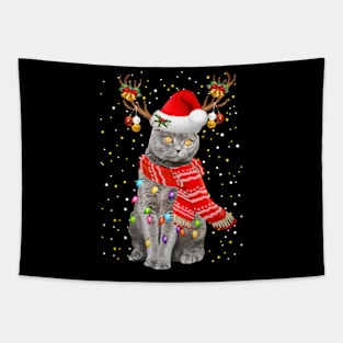 Scottish Fold Cat Christmas Tapestry