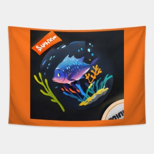 Underwater cartoon design Tapestry