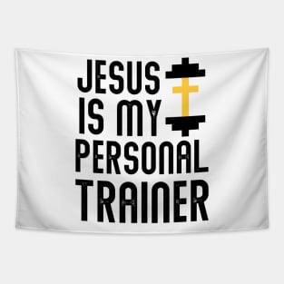 Jesus Is My Personal Trainer Funny Christian Faith Religious Bold Cute T-Shirt Tapestry