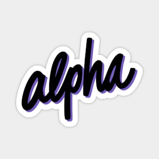 Greek Alphabet: alpha (black-purple) Magnet