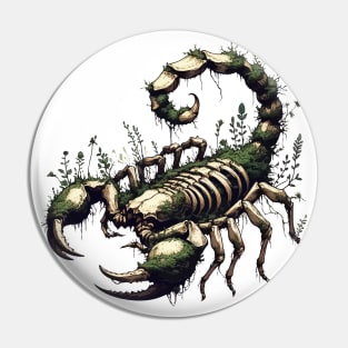 Scorpion skeleton overgrown with moss and plants Pin