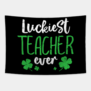 Luckiest Teacher Ever St Patricks Day Teaching Men Women Tapestry