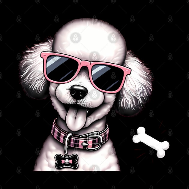 Funny Poodle with Sunglasses by CreativeSparkzz