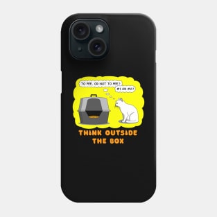 Think Outside the Box Funny Tshirt With Cat, Geeky Tshirt Men, Cat Tshirt Funny, Tshirt Gift Phone Case