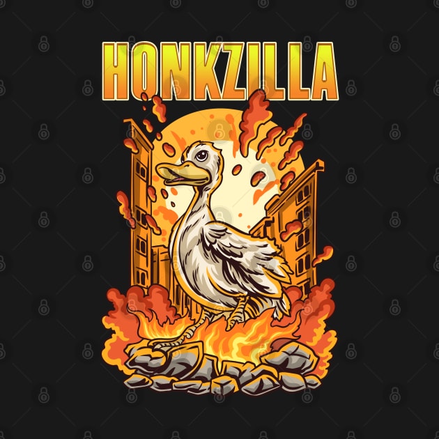 Honkzilla Goose Gifts Men Women Kids Retro Funny Goose by KsuAnn