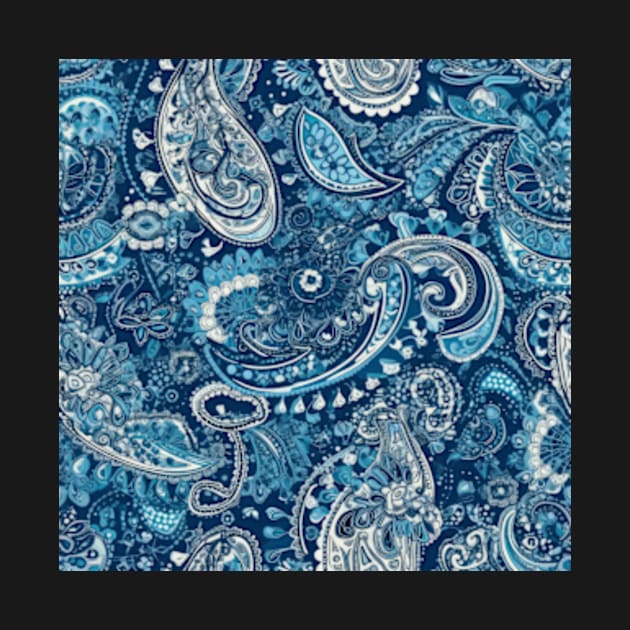 Dark Blue Paisley Pattern by kansaikate